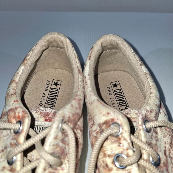NEW Converse X John Elliot Skid Grip Ox Sneaker 9.5 Brown White Canvas Low Top - Picture 7 of 12